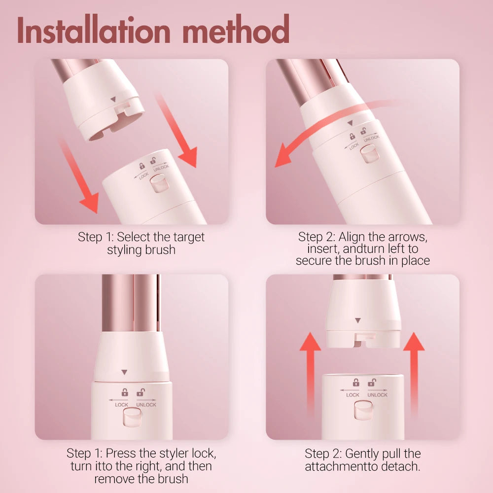 5-in-1 Detachable Hair Dryer Brush & Curling Iron Styling System