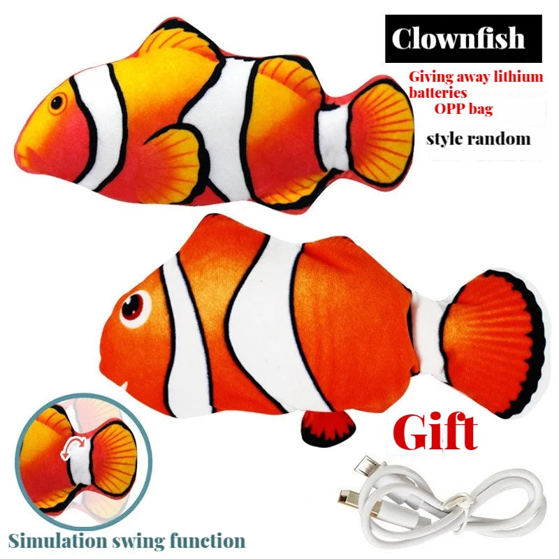 Interactive Electric Fish Cat Toy with USB Rechargeable Motion for Chewing, Playing & Entertainment