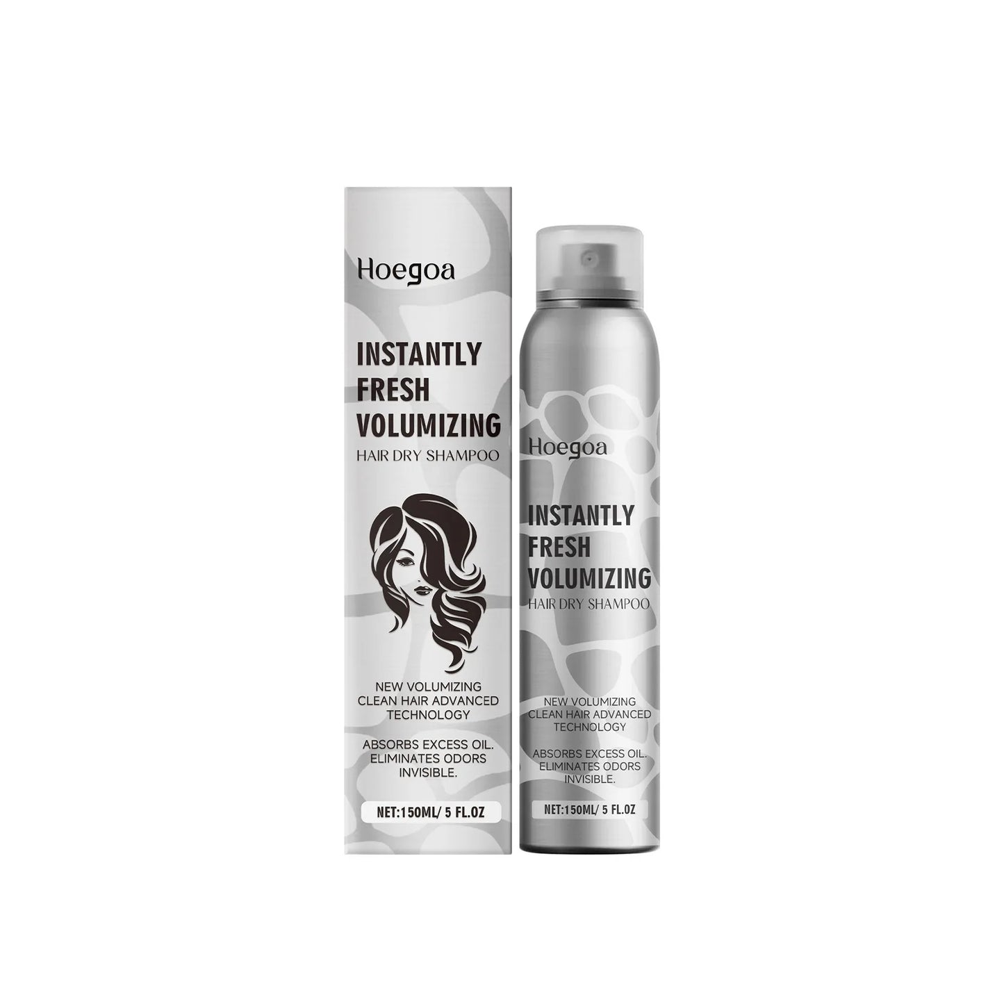 Volumizing Dry Shampoo Spray – Adds Volume, Absorbs Oil & Eliminates Odor, Instant No-Wash Hair Refresh (150ml)
