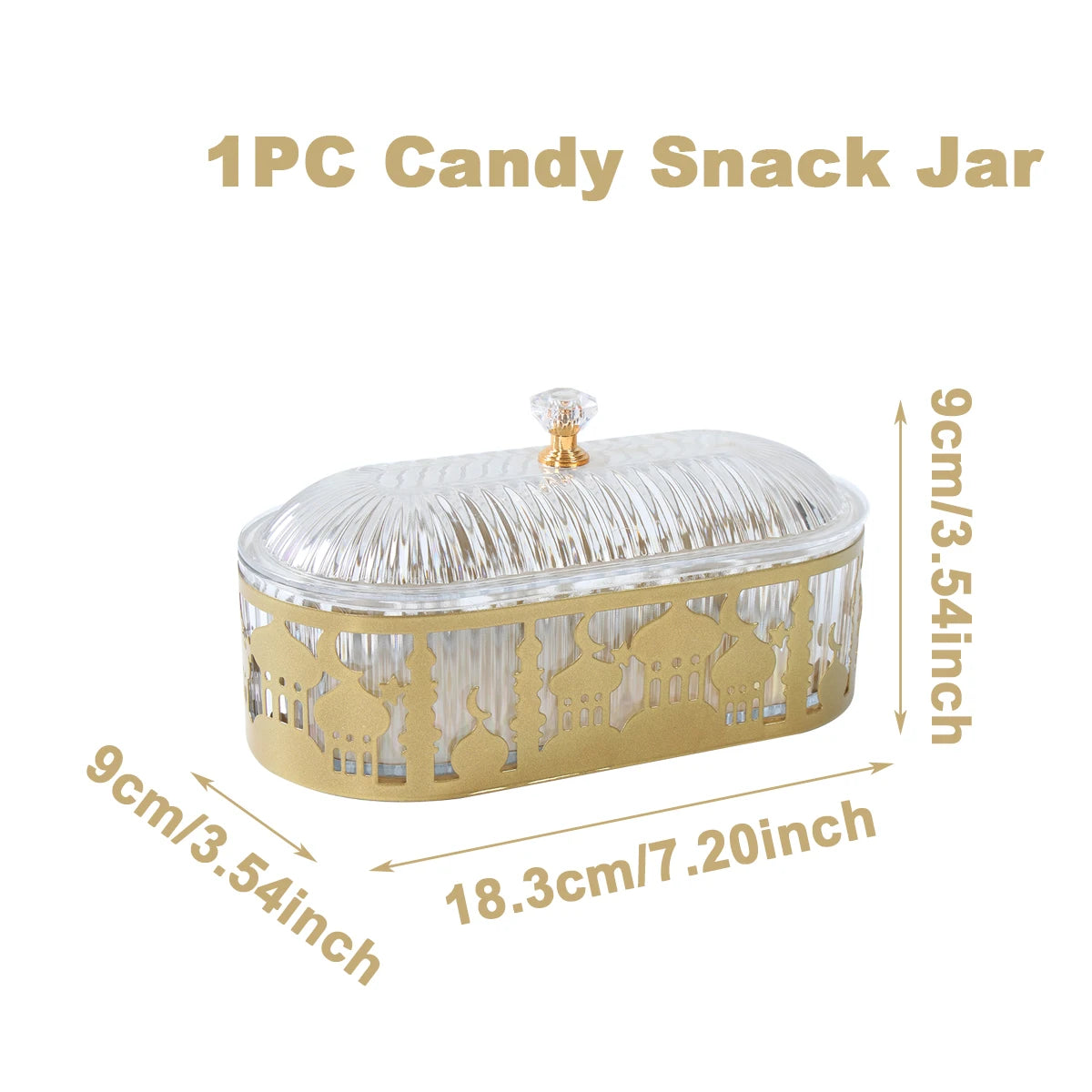 2025 Eid Mubarak Candy Snack Jar Ramadan Kareem party Supplies Tray