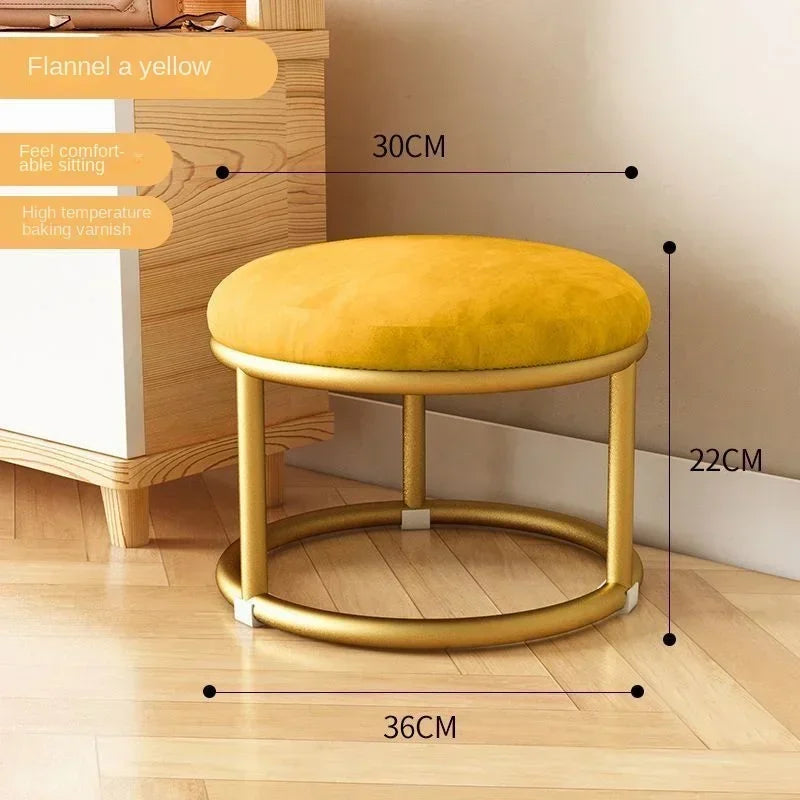 Small, Stackable, Round Household, Light Luxury and Modern, Simple, Living Room, Sofa Low Stool, Shoe  Door,  Changing