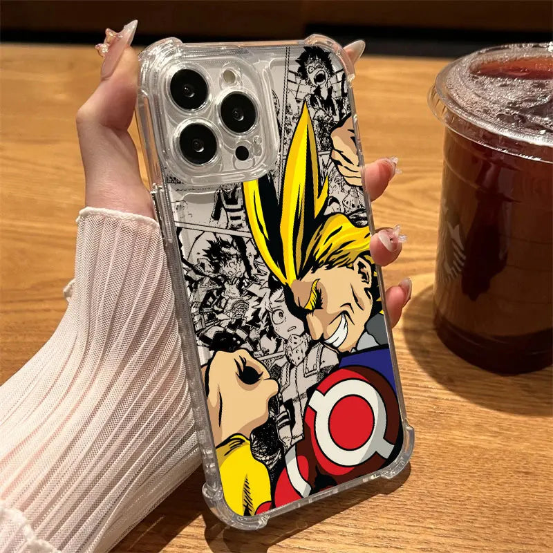 Anime Character Clear Phone Case for iPhone 7–17 Series | Anti-Drop Soft TPU Protective Cover
