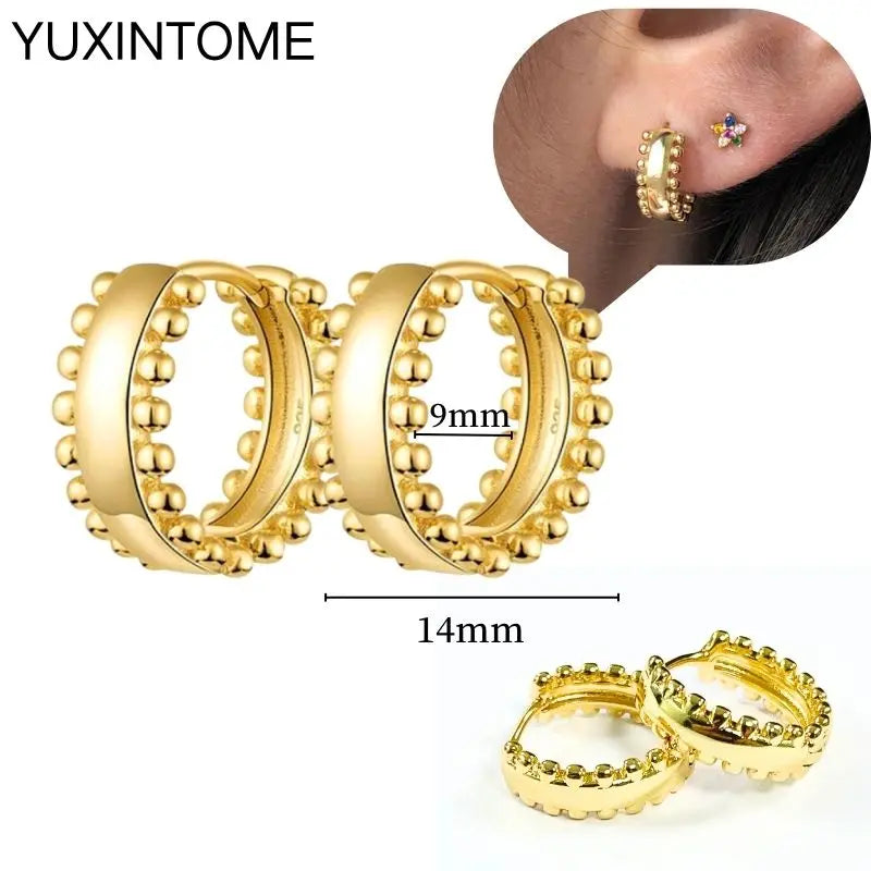 925 Sterling Silver Multi-Turn Hoop Earrings with White Zircon, Fashion Punk Jewelry for Women