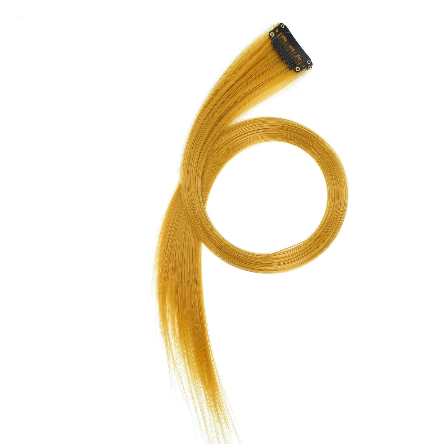 22-Inch Straight Clip-In Synthetic Hair Extensions – Colorful Highlight Hairpiece