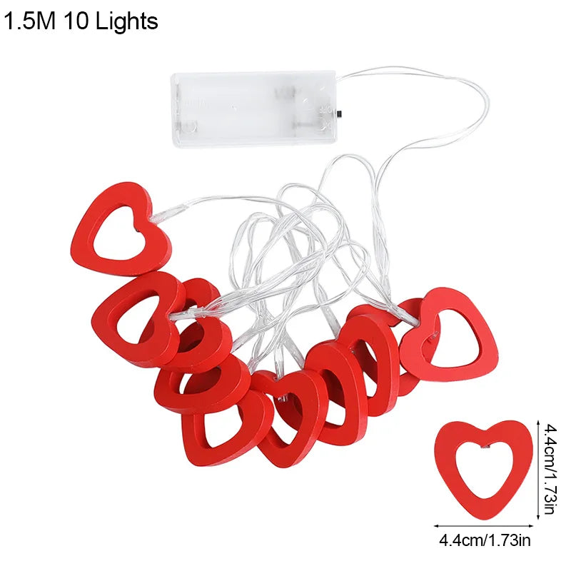 10 LED Heart String Lights – Decorative Garland for Valentine’s Day, Weddings, Birthdays, and Home