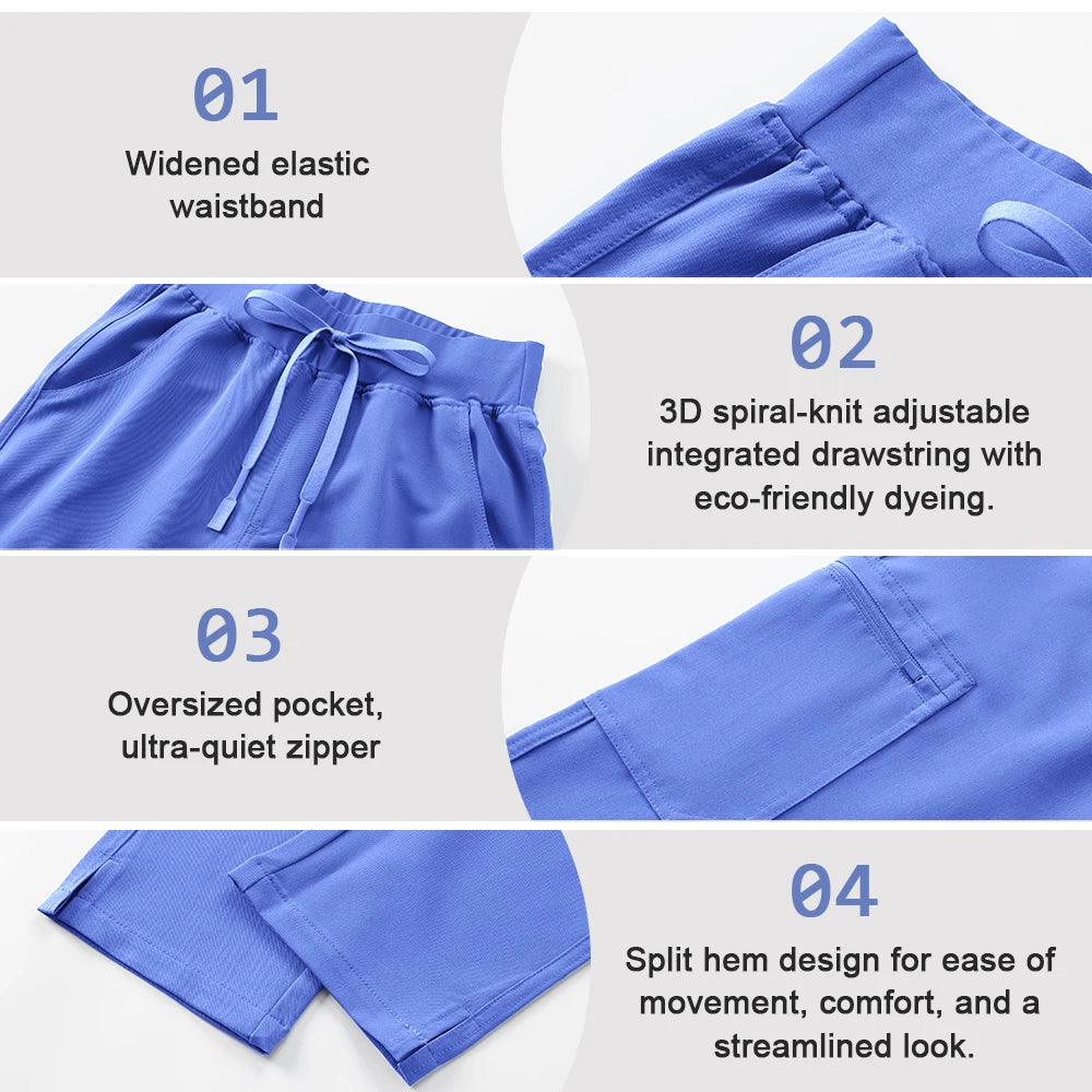 Women’s Antibacterial Scrubs Set – Soft V-Neck Top & Wrinkle-Resistant Pants
