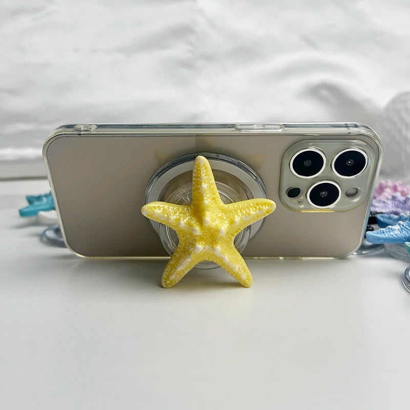 Resin Starfish Phone Grip Stand with MagSafe Magnetic or Adhesive Base