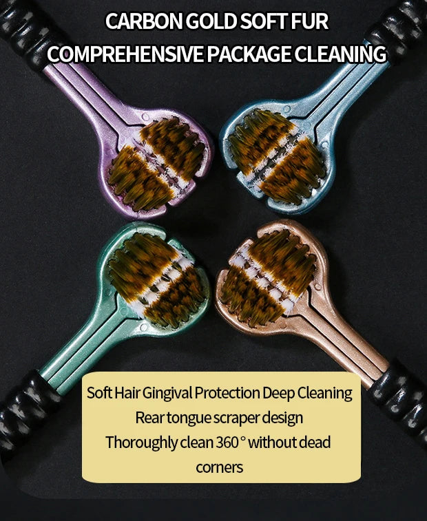Three-Sided Soft Bristle Toothbrush (1PC / 2PCS / 4PCS) – Advanced Adult Oral Care for Gentle Cleaning & Gum Protection
