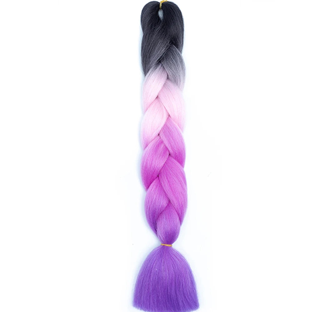 GlowStrands 24” Jumbo Braids for Kids & Adults – Ombre Kanekalon Hair Extensions, Easy Styling & Natural Feel