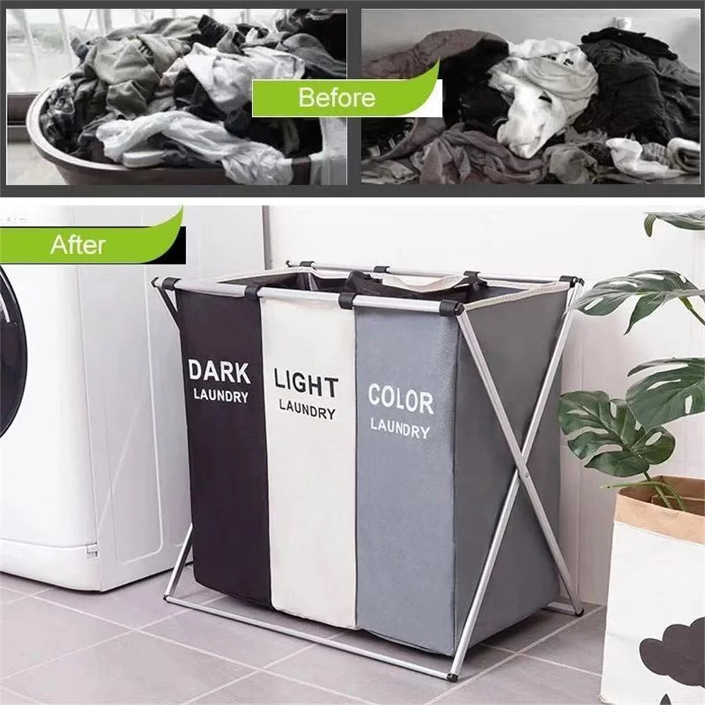 Foldable Laundry Basket, Waterproof Oxford Storage Bag, Portable Clothes Organizer