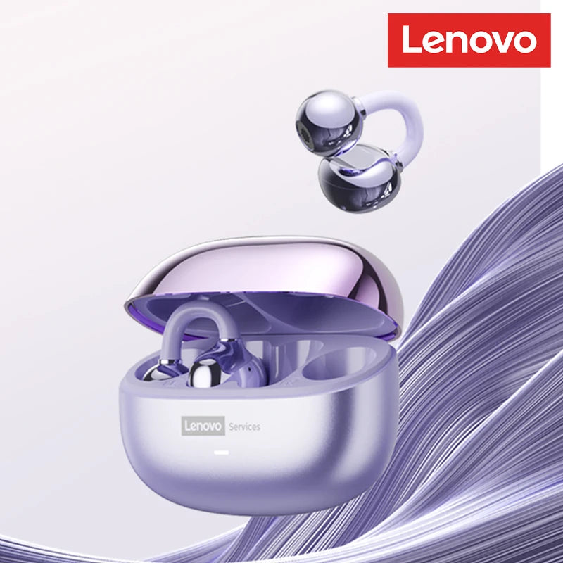 Lenovo LE302 Wireless Bluetooth 6.0 Clip-On Earbuds with HiFi Stereo Sound and Long Battery Life