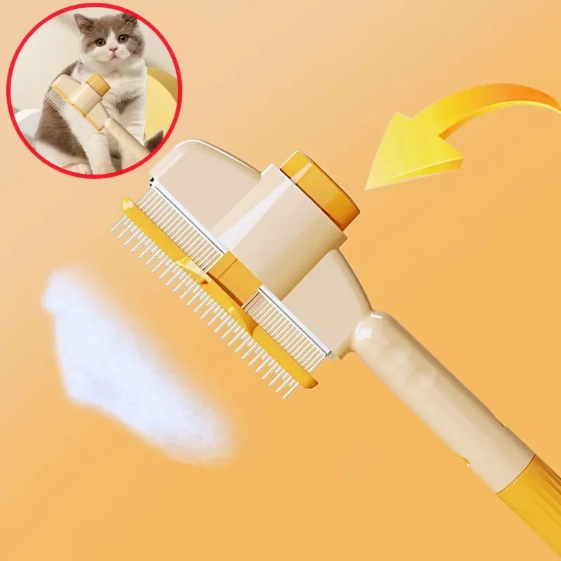 Self-Cleaning Pet Grooming Brush with One-Button Hair Removal – Deshedding & Massage Brush for Dogs and Cats – Suitable for Long & Short Hair