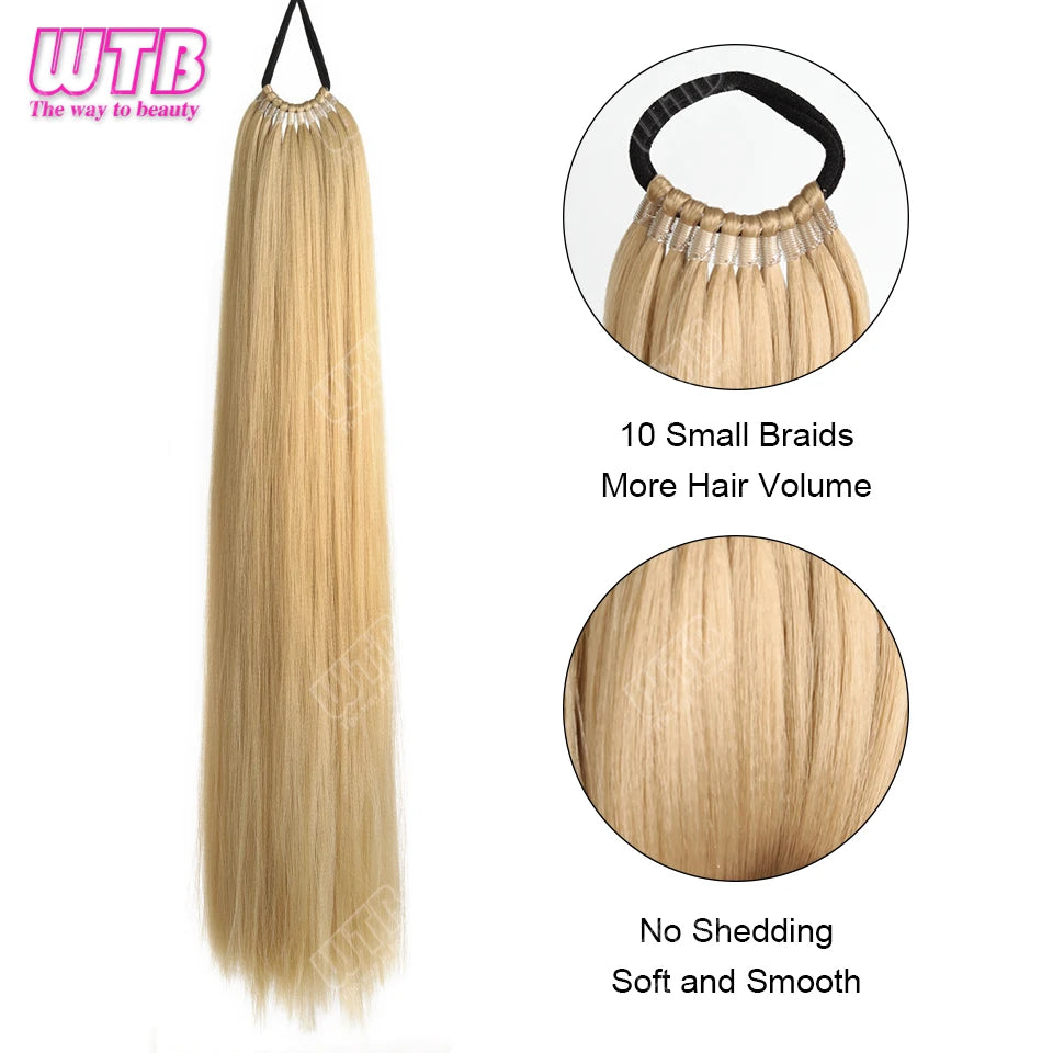 24-Inch Synthetic Braided Wig – Corn Perm Curly Ponytail, Lightweight & Natural Look for Daily Wear