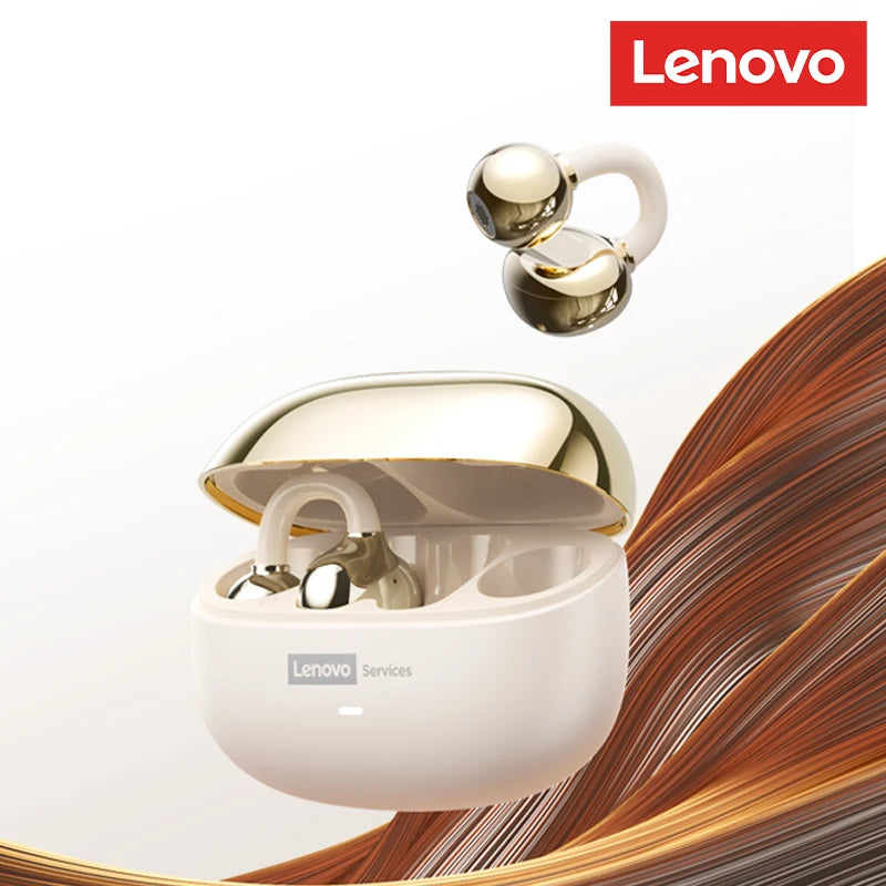Lenovo LE302 Wireless Bluetooth 6.0 Clip-On Earbuds with HiFi Stereo Sound and Long Battery Life