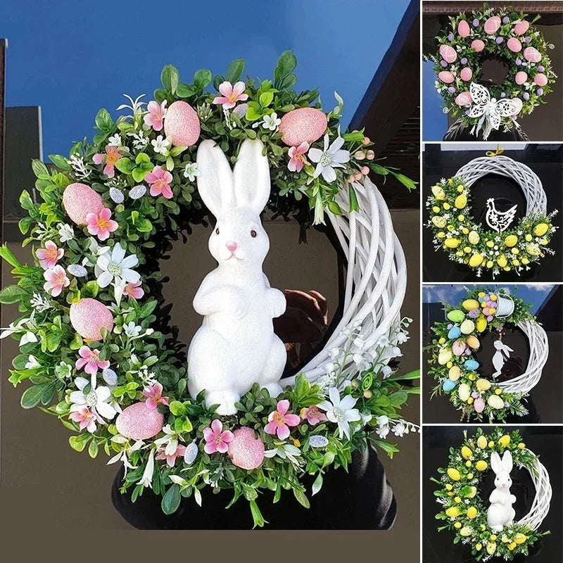 Garland Door Hanging Decoration Spring Bunny Egg Butterfly Garland Home Garden Easter Party Decoration Garland