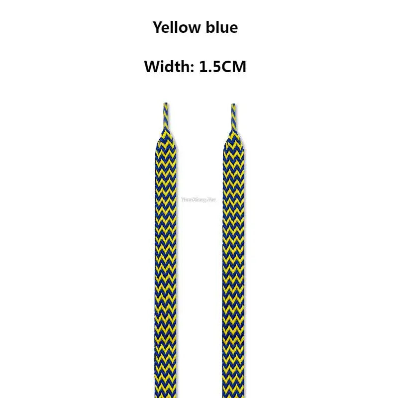 Flat Wavy Shoelaces for Sneakers – Trendy Wide Replacement Shoe Laces for Casual, Sport & Streetwear Shoes (1.5cm / 2cm / 3cm Widths)