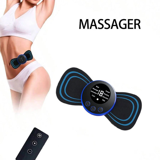 Travel-Friendly Cervical Spine Massager Kit with Remote Control & Multi-Mode Adjustable Patches – Portable Full Body Pain Relief Therapy