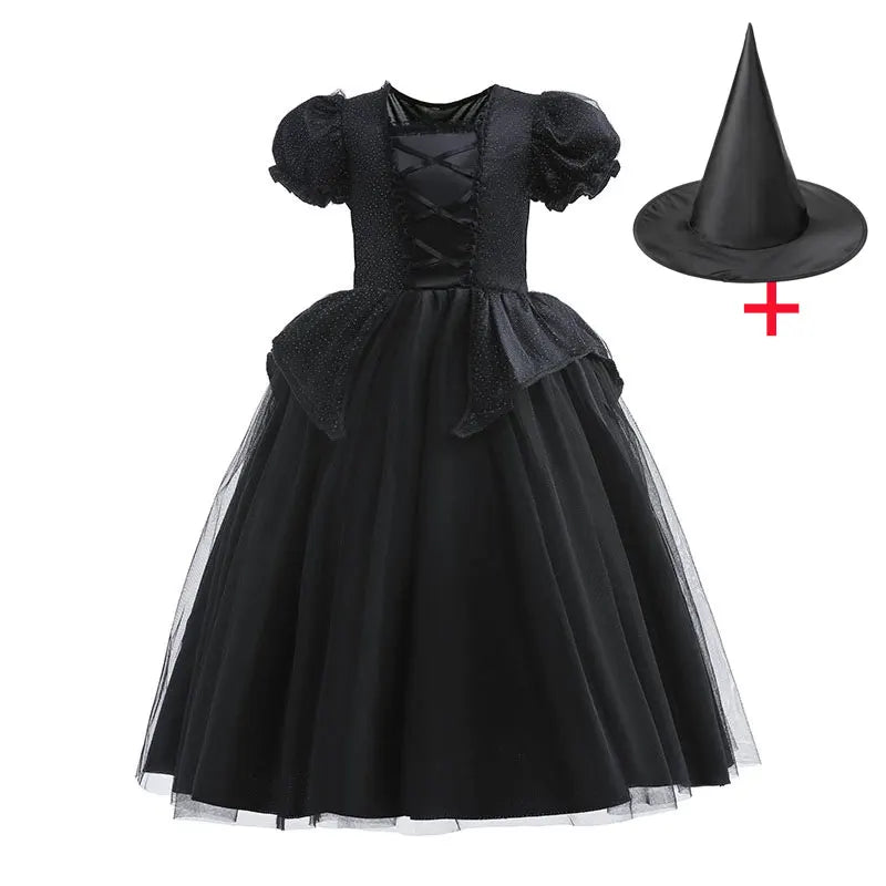Girls' Witch Costume Dress with Hat
