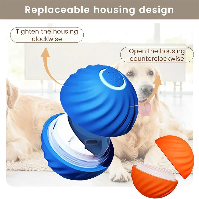 USB Rechargeable Interactive Pet Ball, Automatic Moving Toy for Puppies, Dogs, and Cats