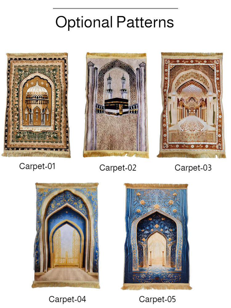 Islamic Prayer Rug 70×110cm Muslim Prayer Mat with Vintage Pattern and Tassels