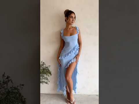 Women's Strapless Asymmetrical Maxi Dress