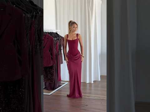 Fishbone Strap Evening Dress